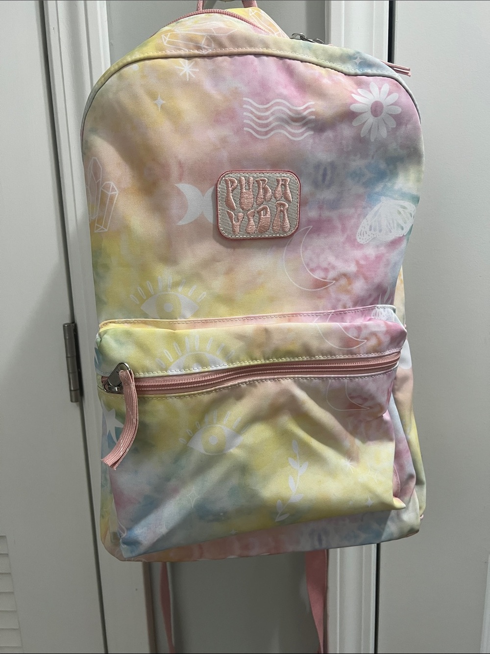 Pura Vida Pastel Tie-Dye Backpack with Numerous Accents